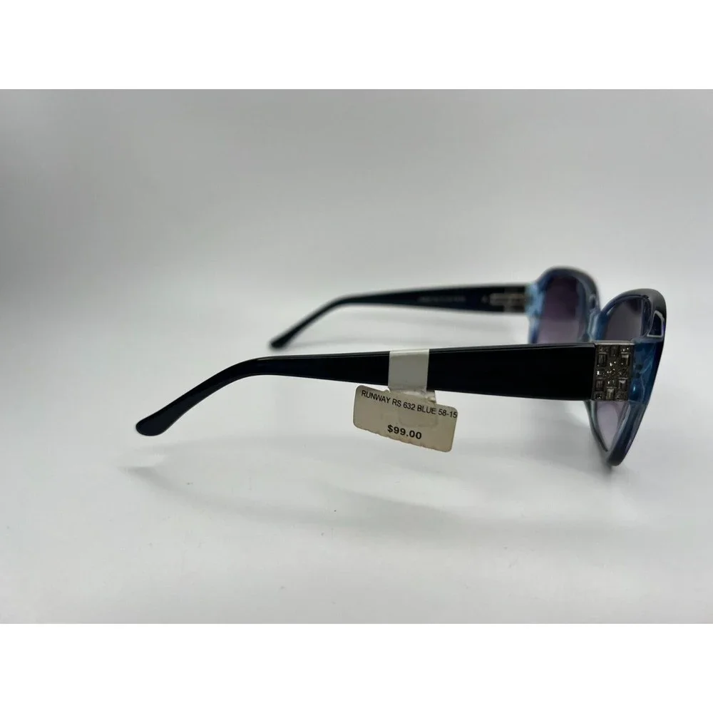 Runway Sunwear Sunglasses RS632 Blue Square Oversized Frames 58[]15 135 mm - Picture 7 of 11
